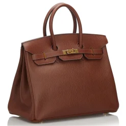 Hermès Vintage - Clemence Terre Birkin 35 Bag - Brown - Leather and Calf Handbag - Luxury High Quality - Avvenice