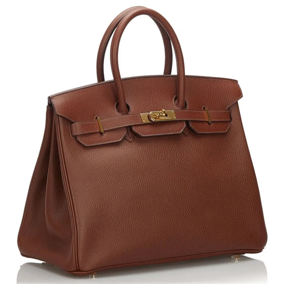 Hermès Vintage - Clemence Terre Birkin 35 Bag - Brown - Leather and Calf Handbag - Luxury High Quality - Avvenice