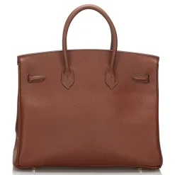 Hermès Vintage - Clemence Terre Birkin 35 Bag - Brown - Leather and Calf Handbag - Luxury High Quality - Avvenice