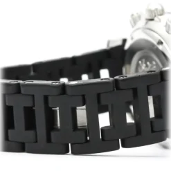 Hermès Vintage - Clipper Diver Chronograph Quartz Womens Watch - Black Silver - Stainless Steel Watch - Luxury High Quality - Avvenice