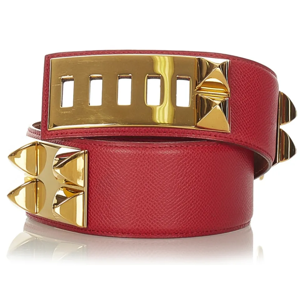 Hermès Vintage - Collier de Chien Belt - Red Gold - Leather Belt - Avvenice