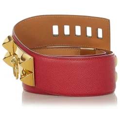 Hermès Vintage - Collier de Chien Belt - Red Gold - Leather Belt - Avvenice