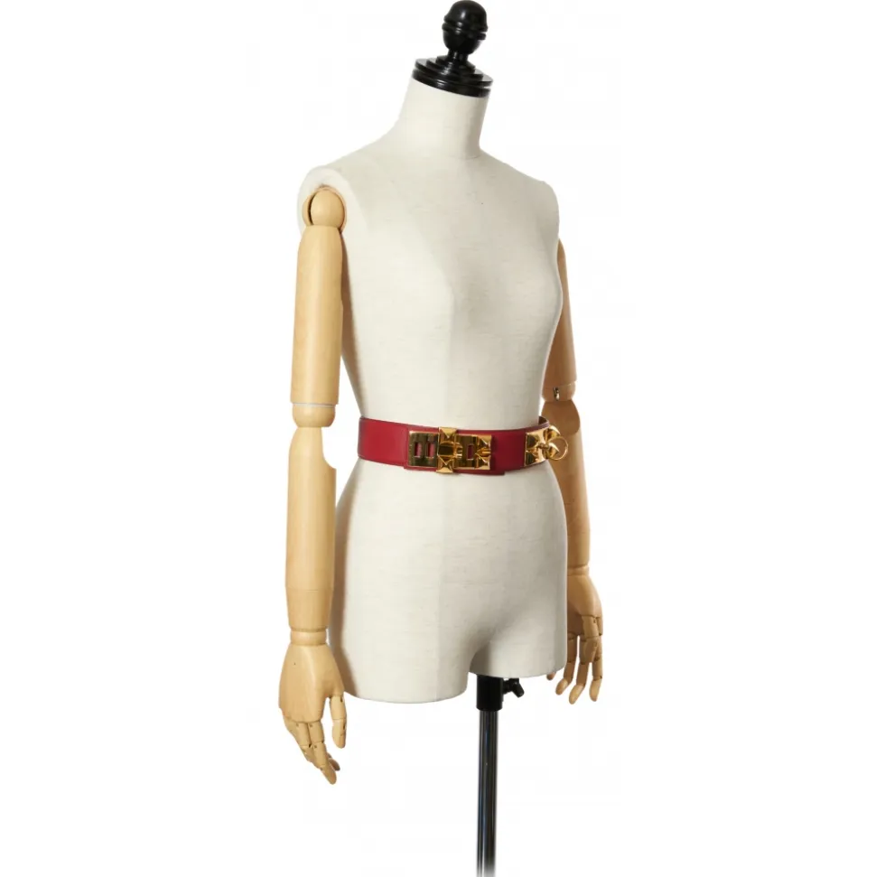 Hermès Vintage - Collier de Chien Belt - Red Gold - Leather Belt - Avvenice