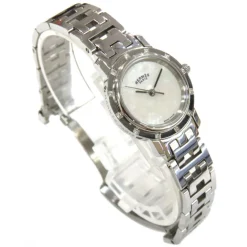 Hermès Vintage - Diamond Clipper Nacre Watch - Silver - Stainless Steel Watch - Avvenice
