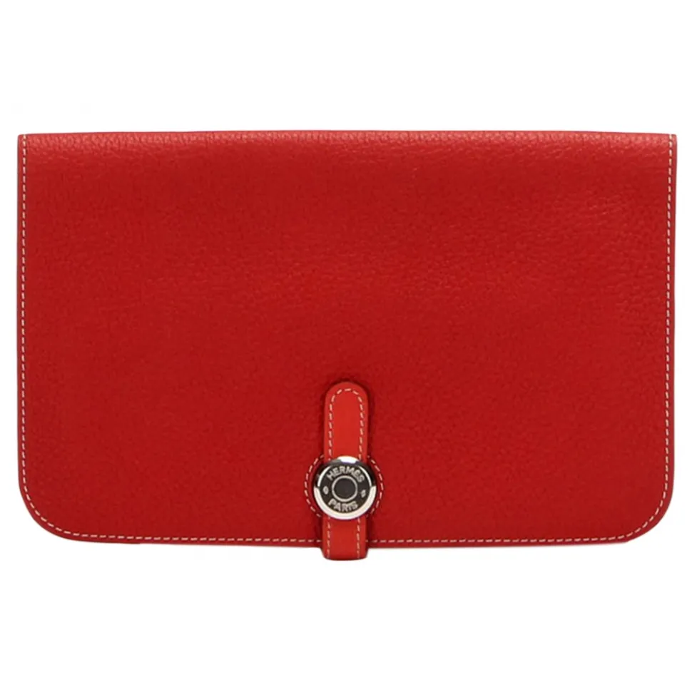 Hermès Vintage - Dogon Leather Long Wallet - Red - Leather Wallet - Avvenice