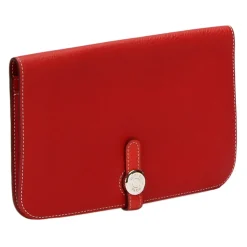 Hermès Vintage - Dogon Leather Long Wallet - Red - Leather Wallet - Avvenice