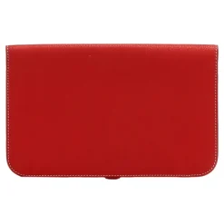 Hermès Vintage - Dogon Leather Long Wallet - Red - Leather Wallet - Avvenice