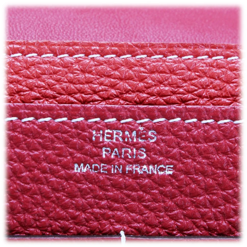Hermès Vintage - Dogon Leather Long Wallet - Red - Leather Wallet - Avvenice