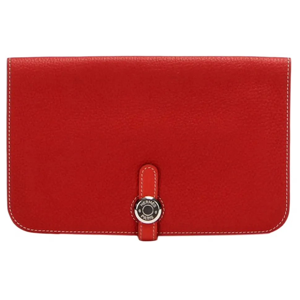 Hermès Vintage - Dogon Leather Long Wallet - Red - Leather Wallet - Avvenice