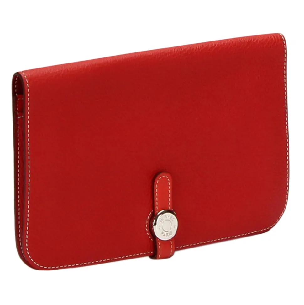 Hermès Vintage - Dogon Leather Long Wallet - Red - Leather Wallet - Avvenice