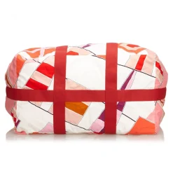 Hermès Vintage - Drapeaux Au Vent Travel Bag - Red - Fabric and Cotton Handbag - Luxury High Quality - Avvenice