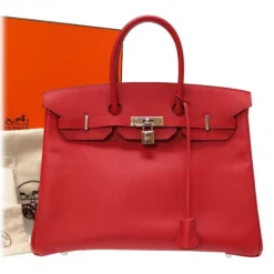 Hermès Vintage - Epsom Birkin 35 Bag - Red - Leather and Calf Handbag - Luxury High Quality - Avvenice