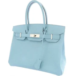 Hermès Vintage - Epsom Birkin 30 - Light Blue - Leather Handbag - Avvenice