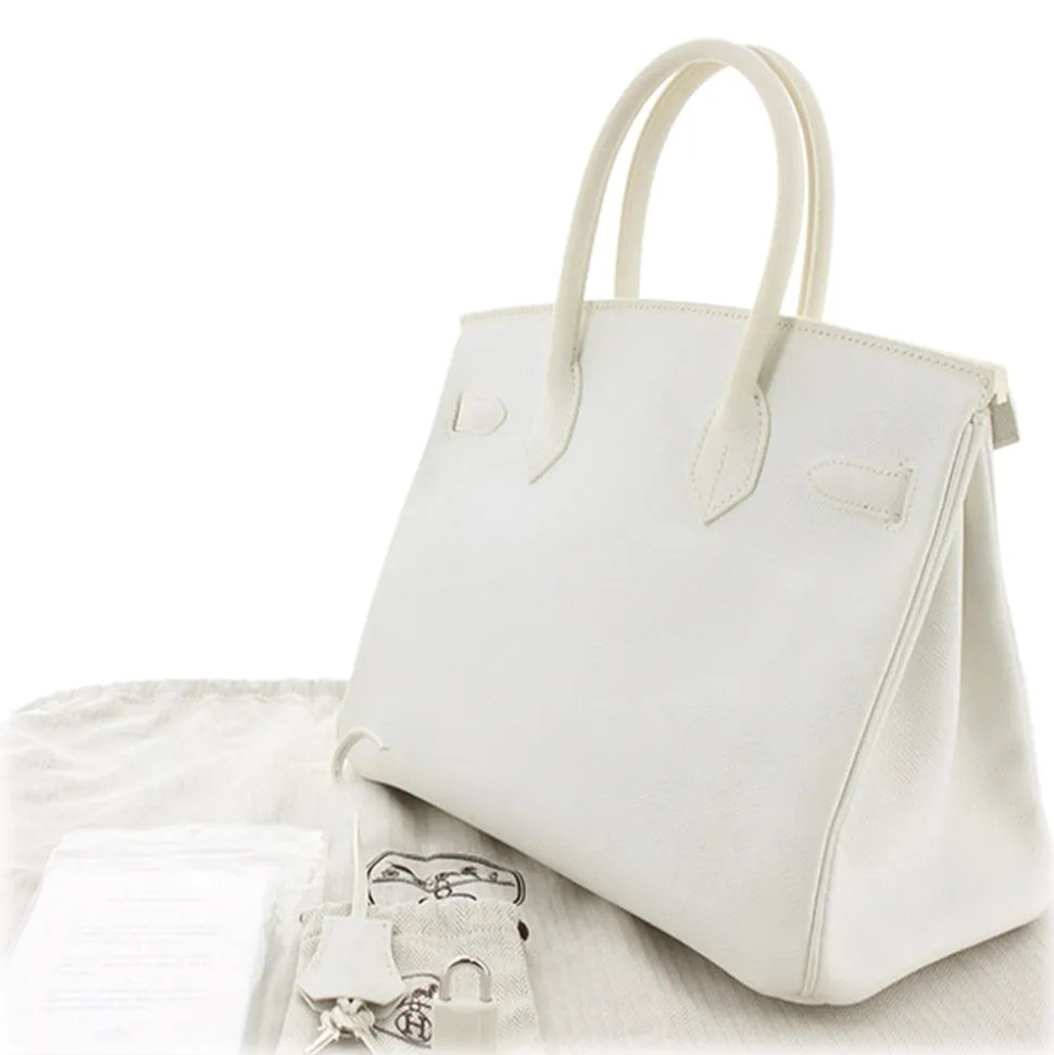 Hermès Vintage - Epsom Birkin 30 - White Ivory - Leather Handbag - Avvenice