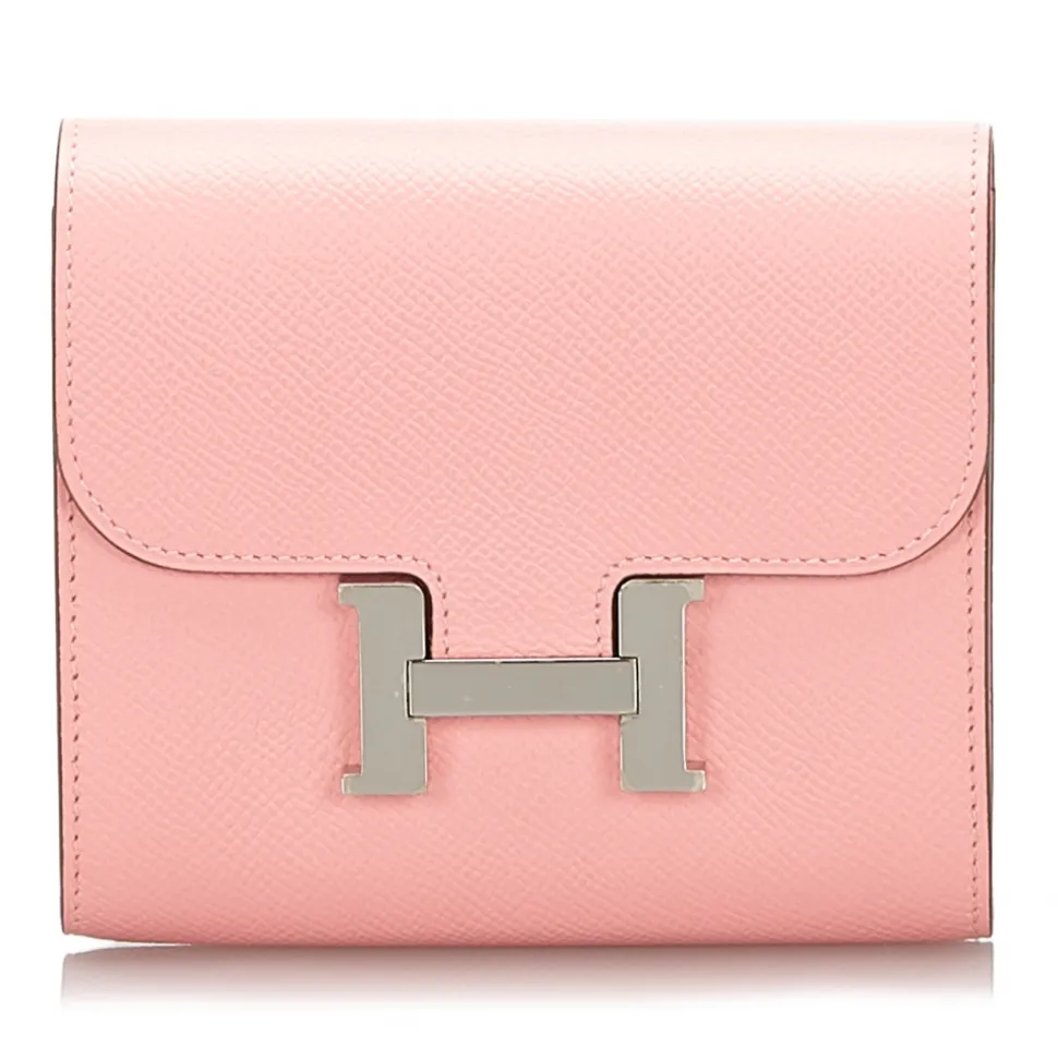 Hermès Vintage - Epsom Constance Compact Wallet - Pink - Leather Wallet - Luxury High Quality - Avvenice