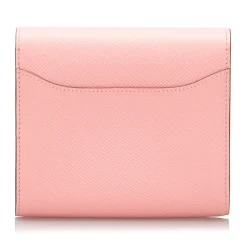 Hermès Vintage - Epsom Constance Compact Wallet - Pink - Leather Wallet - Luxury High Quality - Avvenice