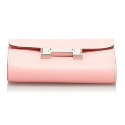 Hermès Vintage - Epsom Constance Compact Wallet - Pink - Leather Wallet - Luxury High Quality - Avvenice