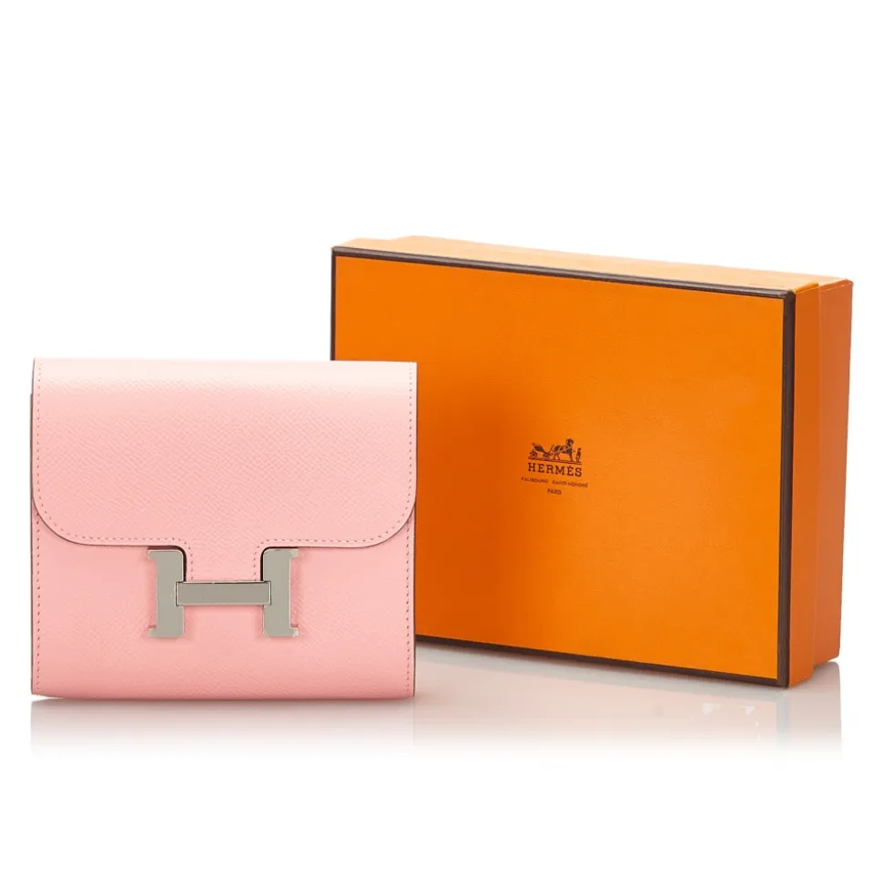 Hermès Vintage - Epsom Constance Compact Wallet - Pink - Leather Wallet - Luxury High Quality - Avvenice