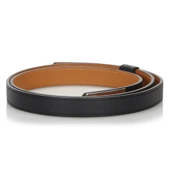 Hermès Vintage - Epsom Kelly Belt - Black Silver - Leather Belt - Luxury High Quality - Avvenice