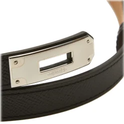 Hermès Vintage - Epsom Kelly Belt - Black Silver - Leather Belt - Luxury High Quality - Avvenice