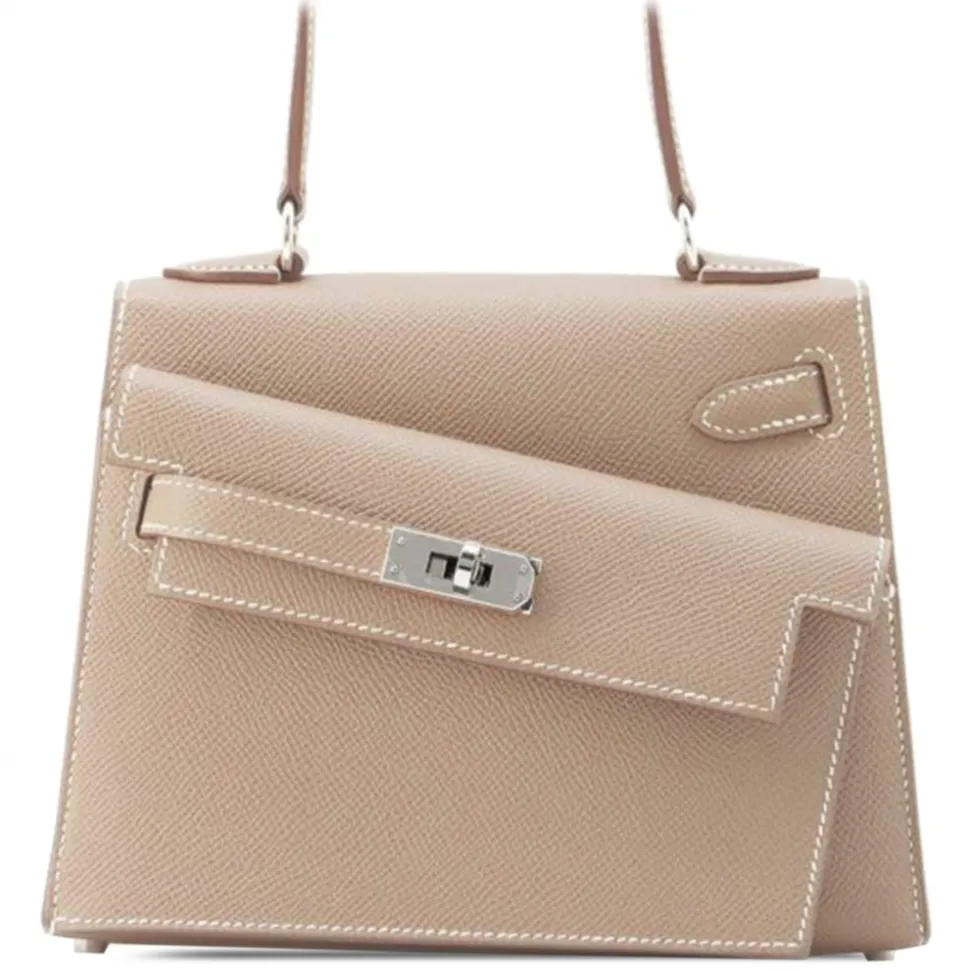 Hermès Vintage - Epsom Kelly en Desordre Sellier 20 - Brown - Leather and Calf Handbag - Luxury High Quality - Avvenice