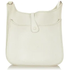 Hermès Vintage - Evelyne PM - White - Leather Handbag - Avvenice