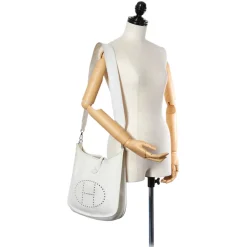 Hermès Vintage - Evelyne PM - White - Leather Handbag - Avvenice