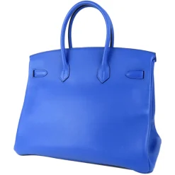 Hermès Vintage - Evercolor Birkin 35 - Blue - Leather Handbag - Avvenice