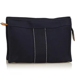 Hermès Vintage - Fourre Tout Pouch - Blue Navy - Canvas Pouch - Luxury High Quality - Avvenice