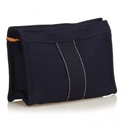 Hermès Vintage - Fourre Tout Pouch - Blue Navy - Canvas Pouch - Luxury High Quality - Avvenice