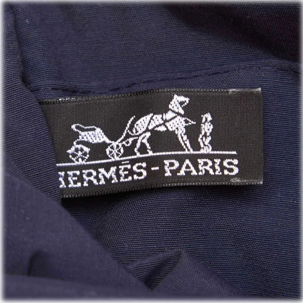 Hermès Vintage - Fourre Tout Pouch - Blue Navy - Canvas Pouch - Luxury High Quality - Avvenice
