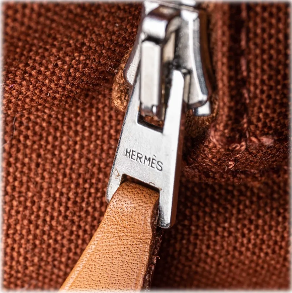 Hermès Vintage - Fourre Tout Besace MM Bag - Brown - Canvas Bag - Luxury High Quality - Avvenice