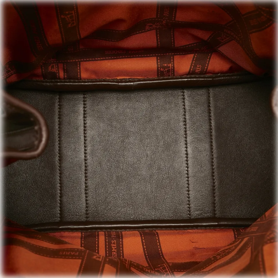 Hermès Vintage - Garden Party TPM - Dark Brown - Leather Handbag - Avvenice