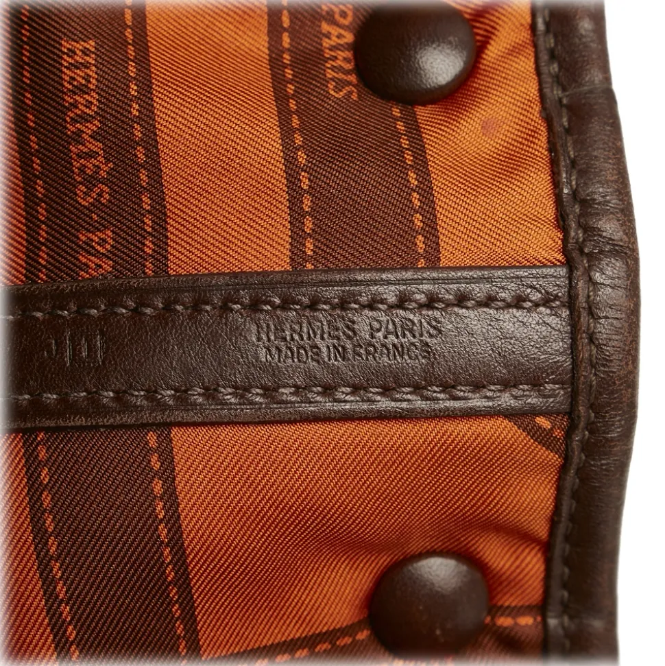 Hermès Vintage - Garden Party TPM - Dark Brown - Leather Handbag - Avvenice