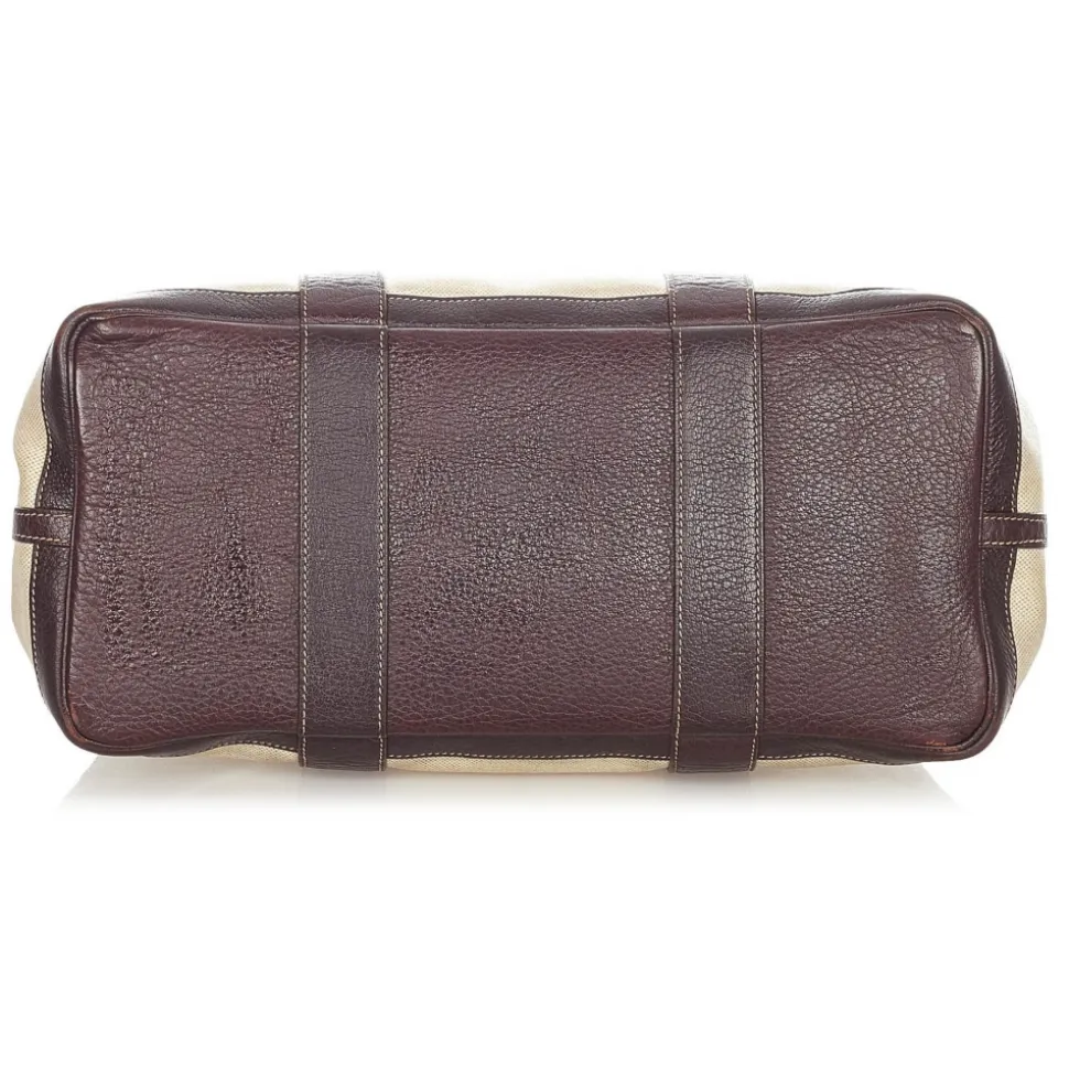 Hermès Vintage - Garden Party PM - Dark Brown Beige - Canvas Handbag - Avvenice