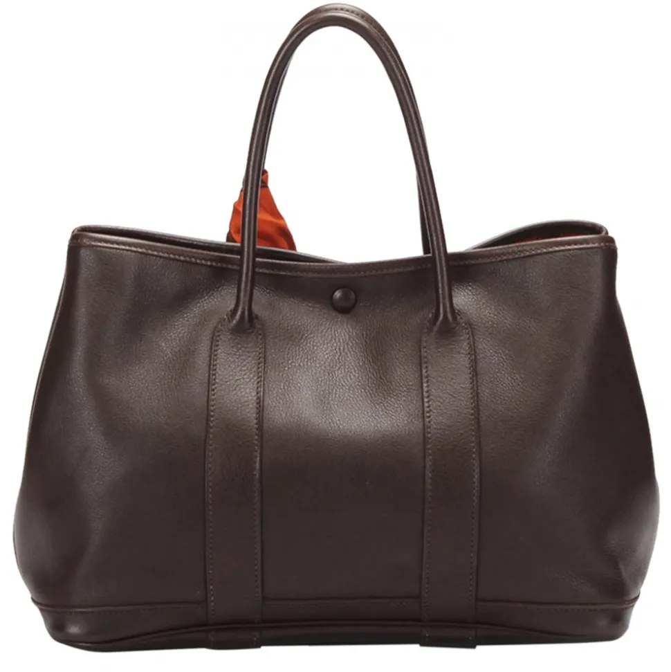 Hermès Vintage - Garden Party PM - Dark Brown - Leather Handbag - Avvenice