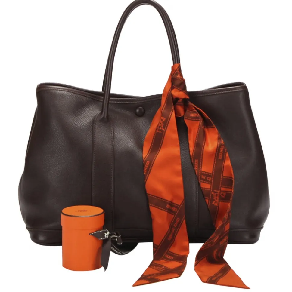 Hermès Vintage - Garden Party PM - Dark Brown - Leather Handbag - Avvenice