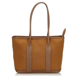Hermès Vintage - Garden Zip PM Bag - Brown - Leather and Canvas Handbag - Luxury High Quality - Avvenice
