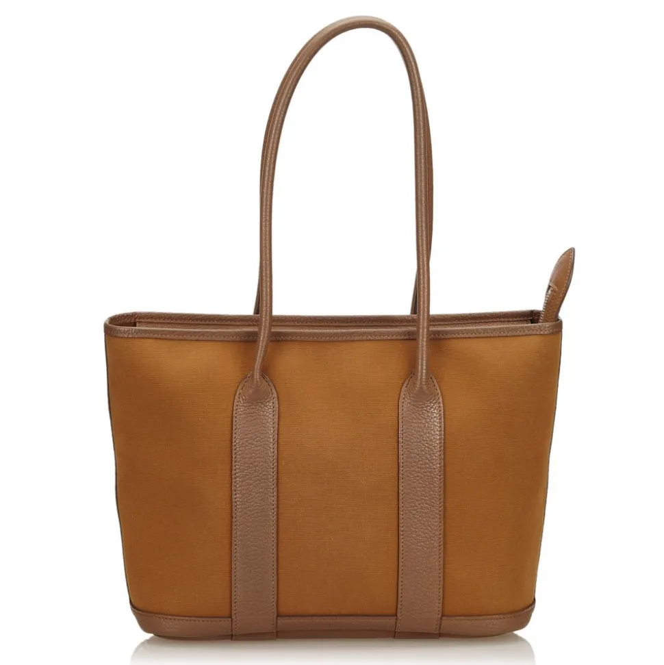 Hermès Vintage - Garden Zip PM Bag - Brown - Leather and Canvas Handbag - Luxury High Quality - Avvenice