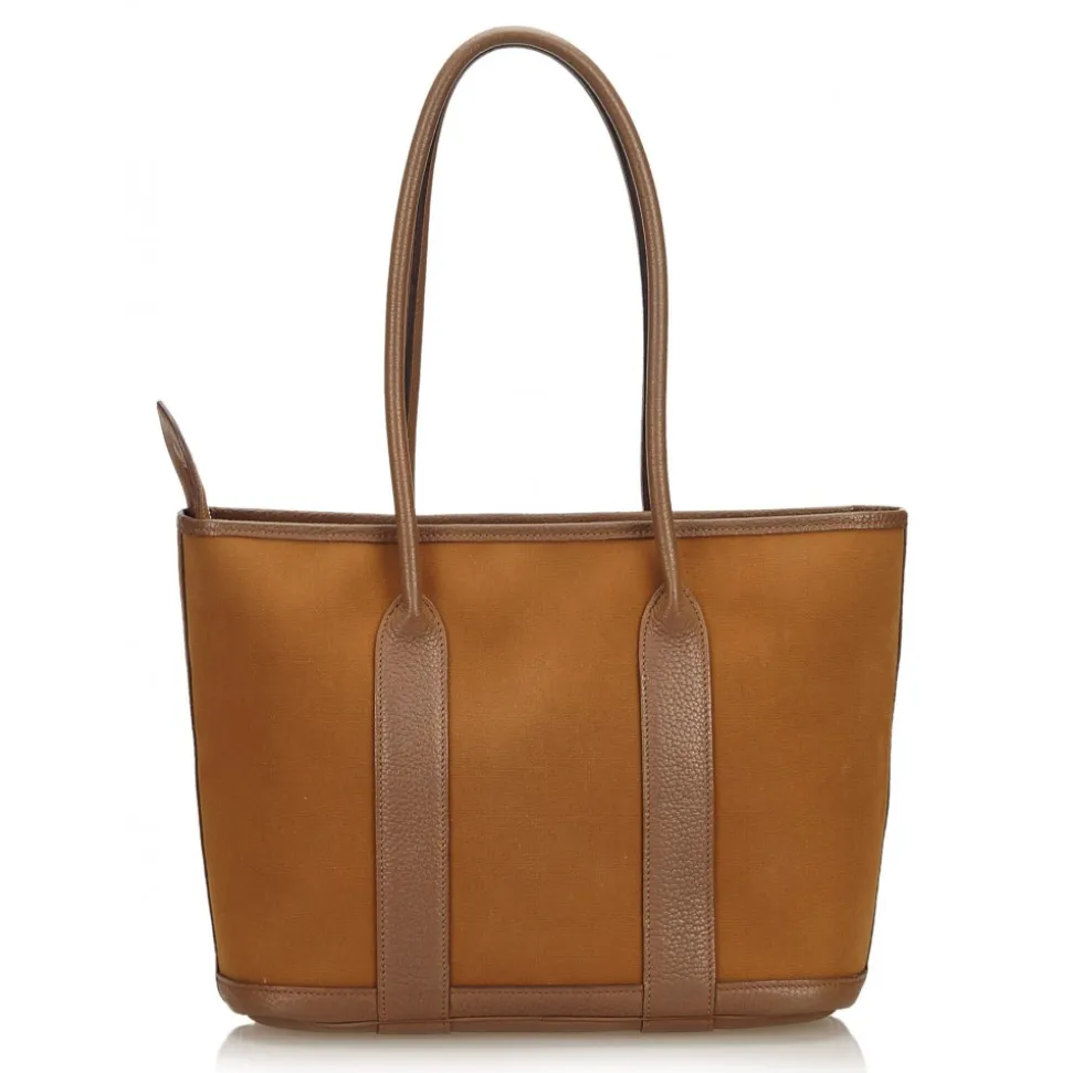 Hermès Vintage - Garden Zip PM Bag - Brown - Leather and Canvas Handbag - Luxury High Quality - Avvenice
