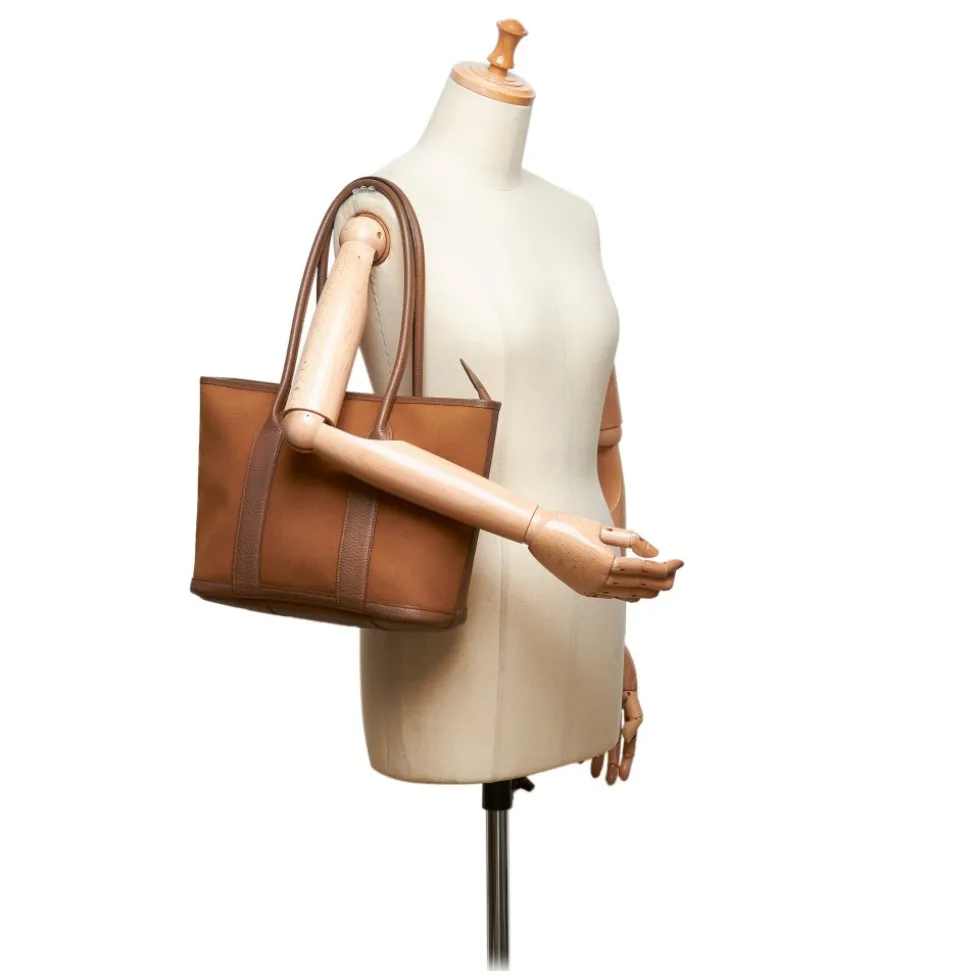 Hermès Vintage - Garden Zip PM Bag - Brown - Leather and Canvas Handbag - Luxury High Quality - Avvenice