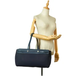 Hermès Vintage - Herbag Cabas MM - Blue Navy - Canvas Handbag - Avvenice
