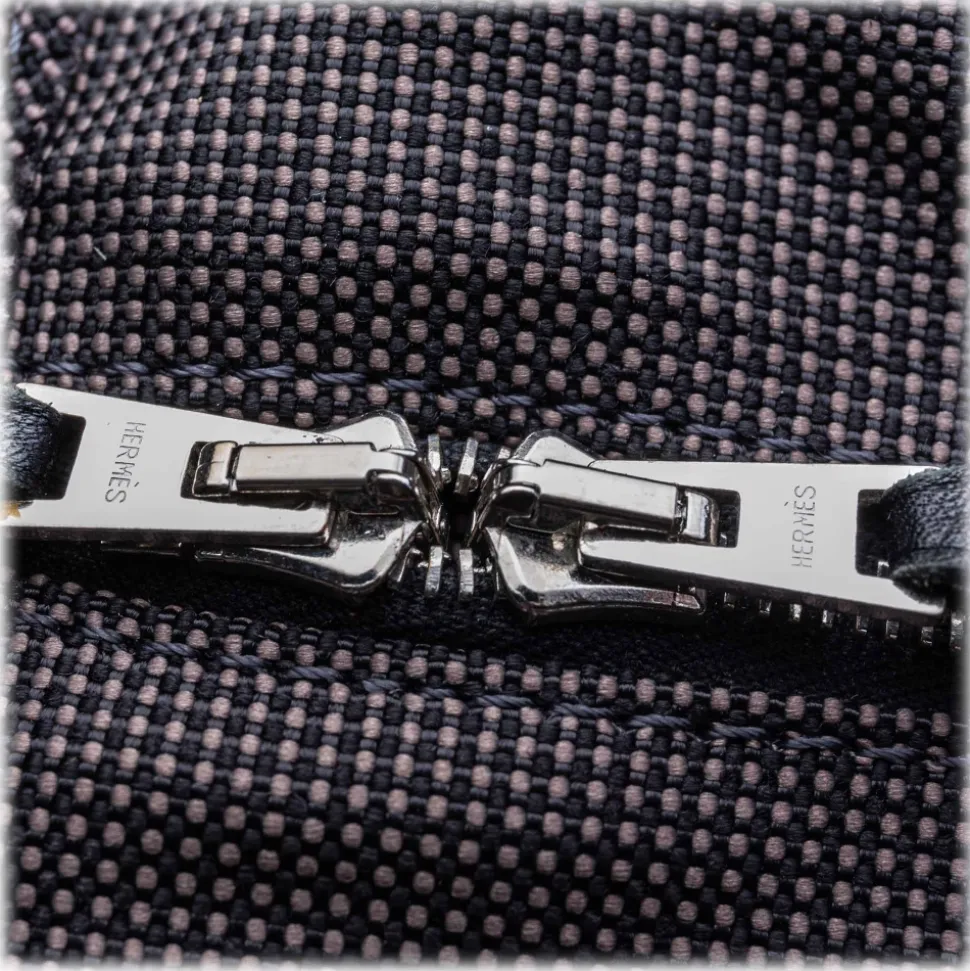 Hermès Vintage - Herline Document Case Bag - Grey Dark Grey - Canvas Bag - Luxury High Quality - Avvenice