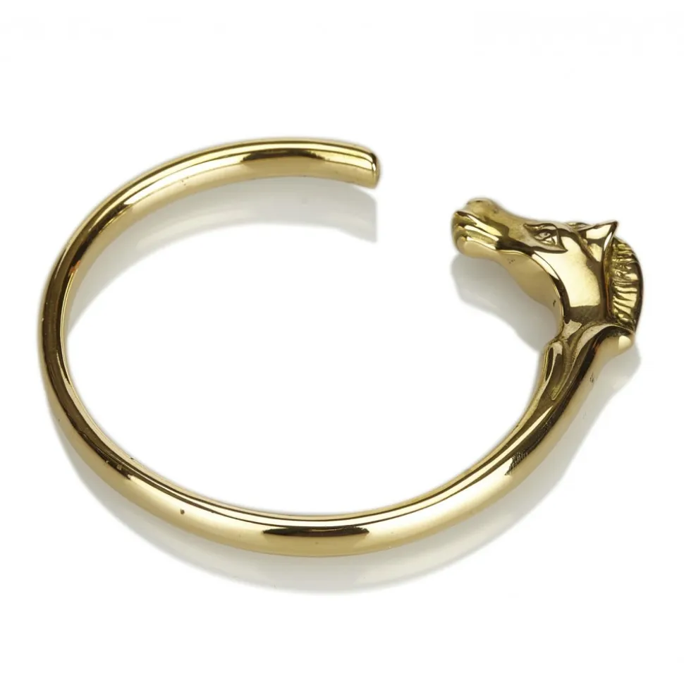 Hermès Vintage - Horse Head Bangle - Gold - Gold Bracelet - Luxury High Quality - Avvenice