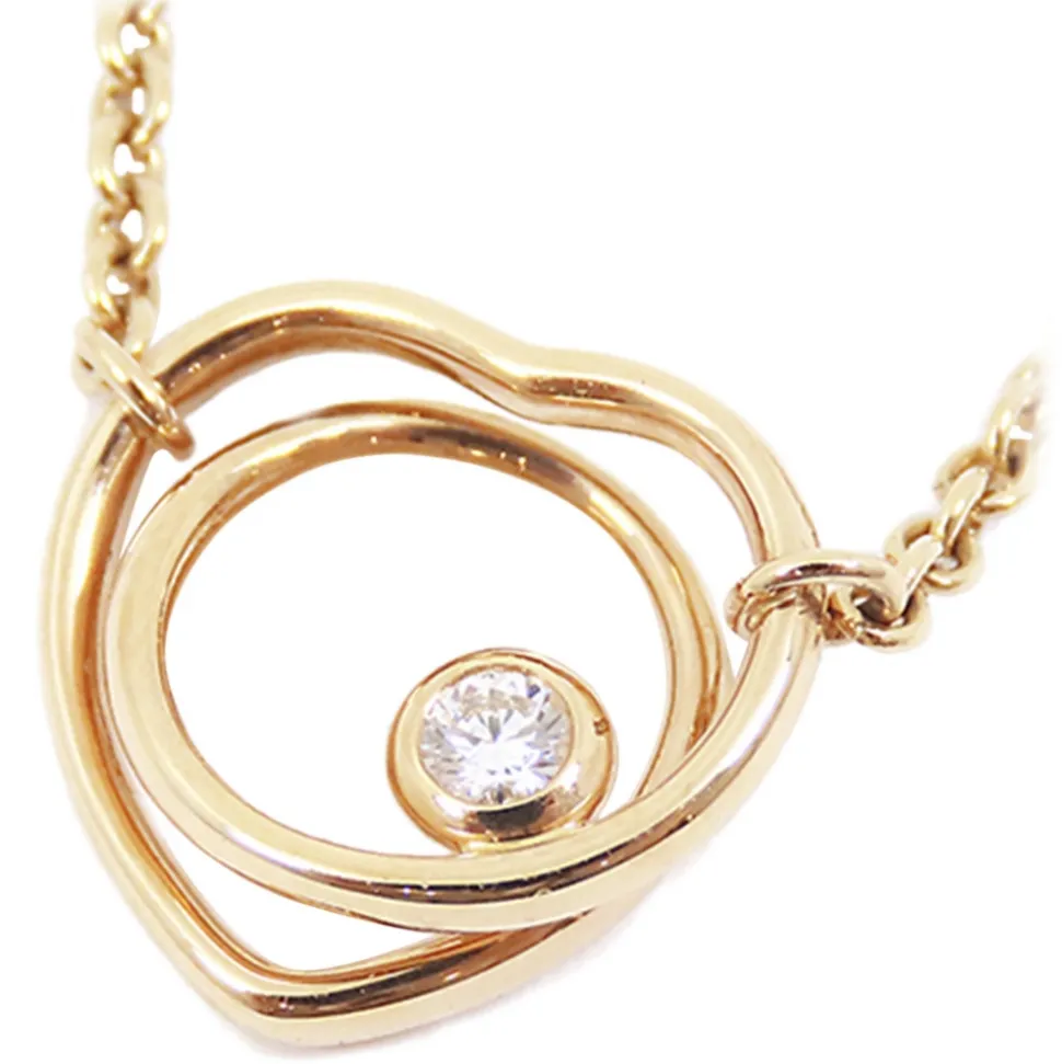 Hermès Vintage - 18k Diamond Vertige Coeur Necklace - Rose Gold - Gold Necklace - Avvenice