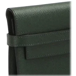 Hermès Vintage - Kelly Chevre Long Wallet - Dark Green - Leather Wallet - Avvenice