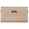 Hermès Vintage - Kelly Chevre Long Wallet - Brown Beige - Leather Wallet - Avvenice