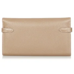 Hermès Vintage - Kelly Chevre Long Wallet - Brown Beige - Leather Wallet - Avvenice