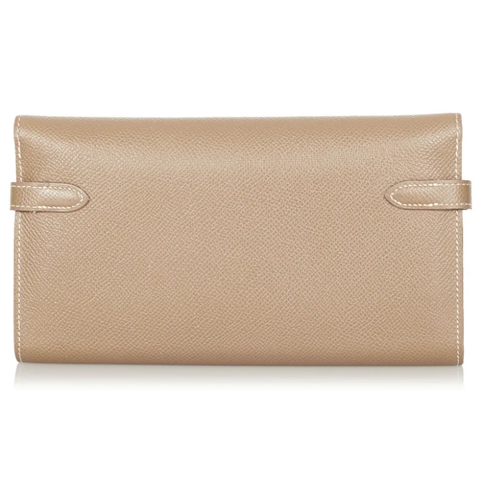 Hermès Vintage - Kelly Chevre Long Wallet - Brown Beige - Leather Wallet - Avvenice