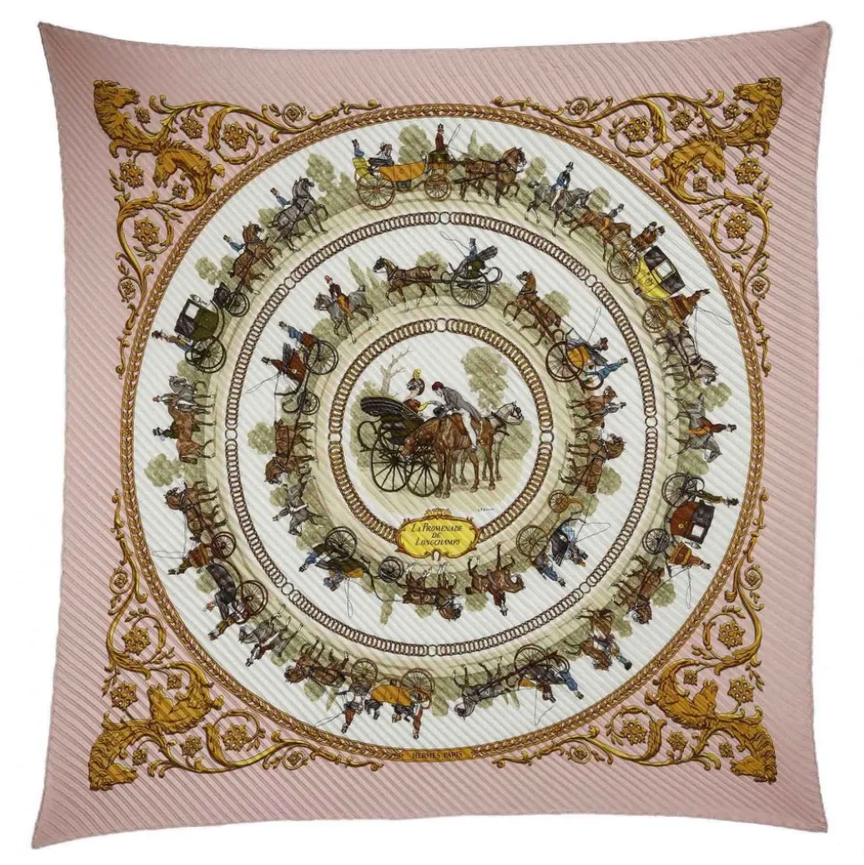 Hermès Vintage - La Promenade De Longchamps Silk Scarf - Pink Multi - Silk Foulard - Luxury High Quality - Avvenice